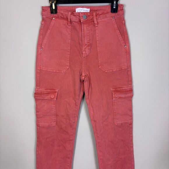 Risen Jeans Peachy Orange Cotton Straight Leg Jeans 27 - Picture 3 of 7